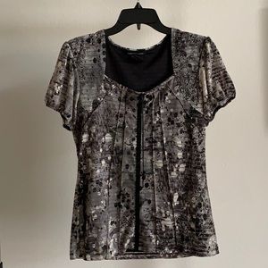Black Printed Blouse